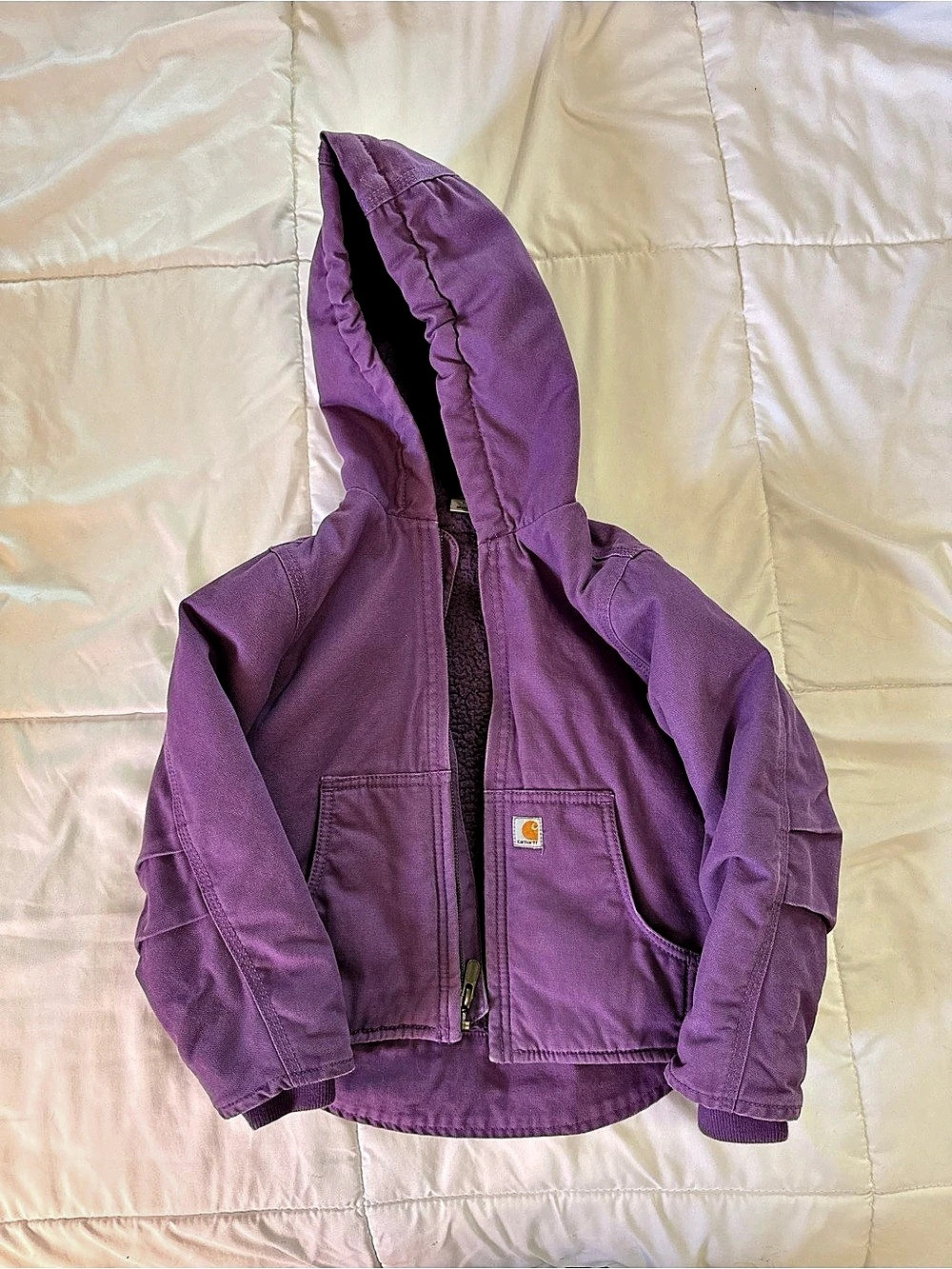 Carhartt Girls Canvas Insulated Hooded Active Jac Purple XXS (4-5)